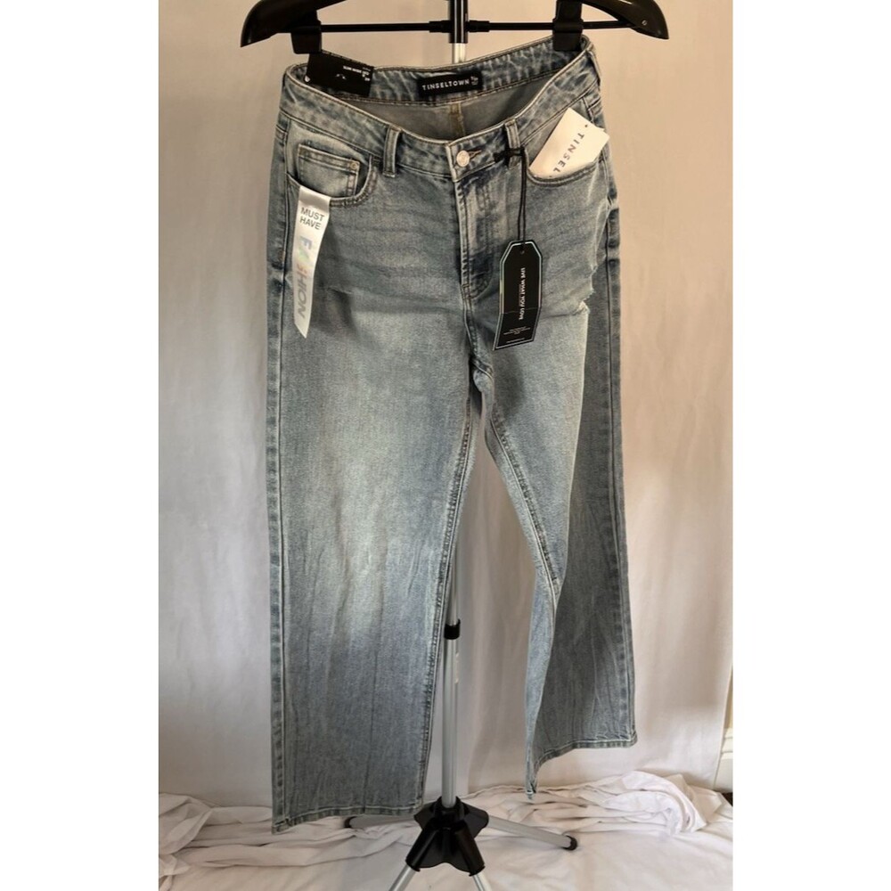 TINSELTOWN Slim Wide Leg Jean High Rise 9/29 NWT